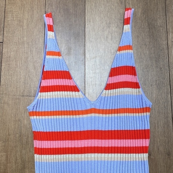 Seafolly sundancer ribbed Knit Cover-Up Maxi Dress sleeveless striped size S - Picture 14 of 14